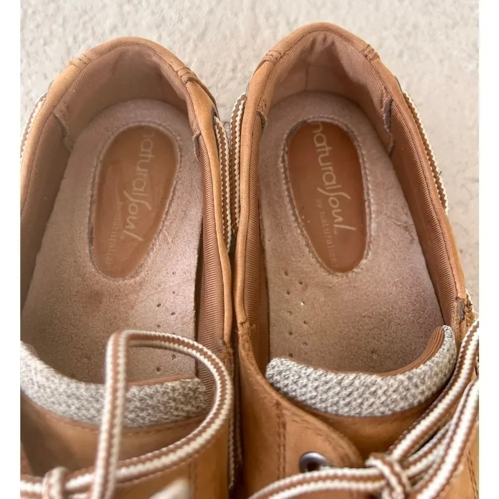 Naturalizer Natural Sole Loafers Tan‎ Fabric/Leather Woman's size 7.5